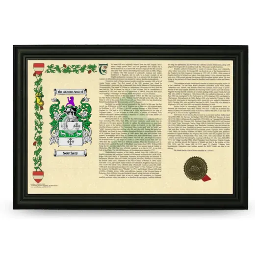 Southery Armorial Landscape Framed - Black