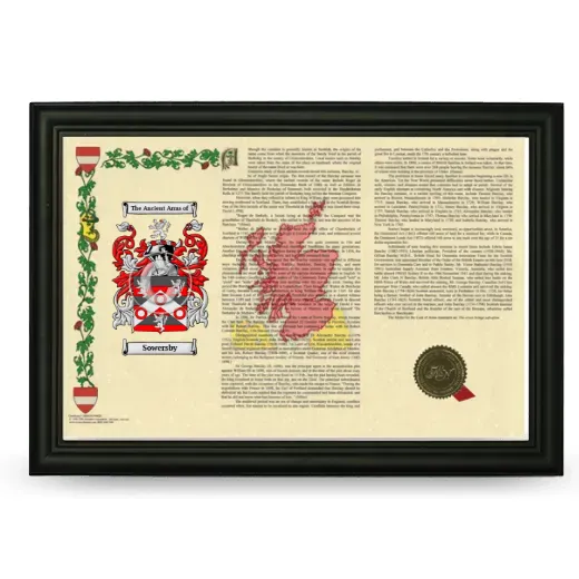 Sowersby Armorial Landscape Framed - Black