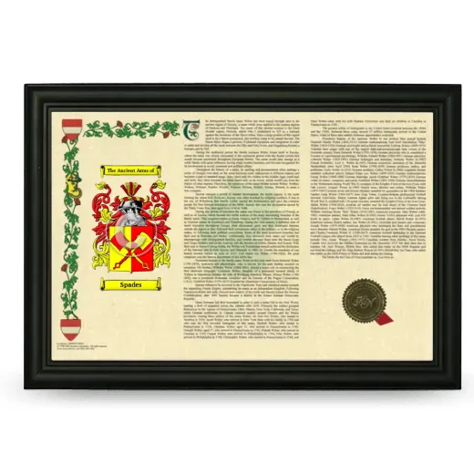 Spades Armorial Landscape Framed - Black