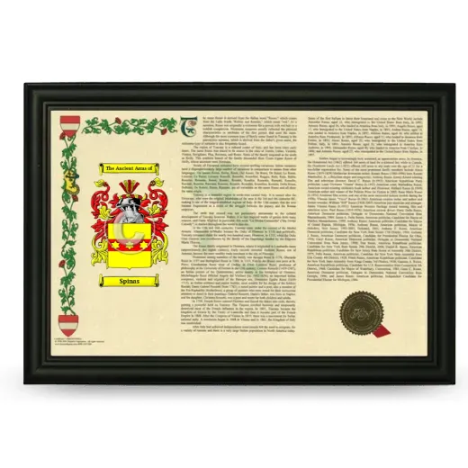 Spinas Armorial Landscape Framed - Black