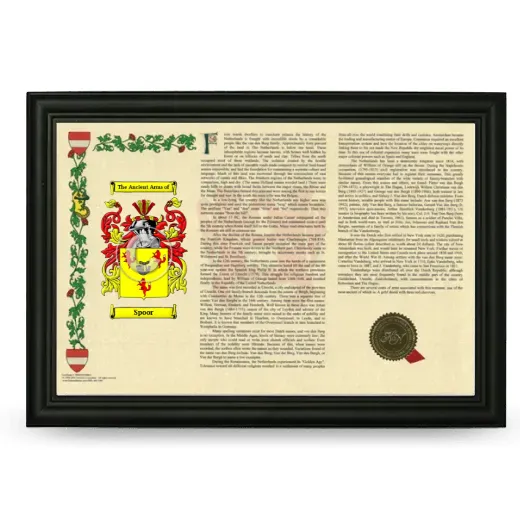 Spoor Armorial Landscape Framed - Black