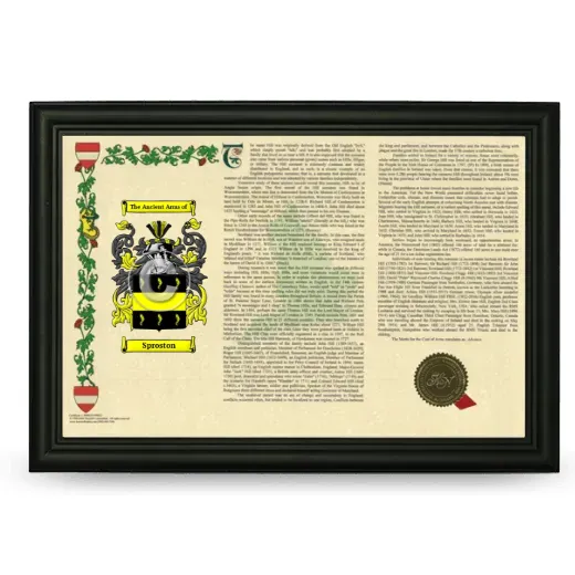 Sproston Armorial Landscape Framed - Black
