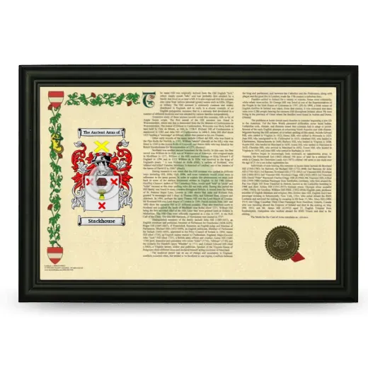 Stackhouse Armorial Landscape Framed - Black