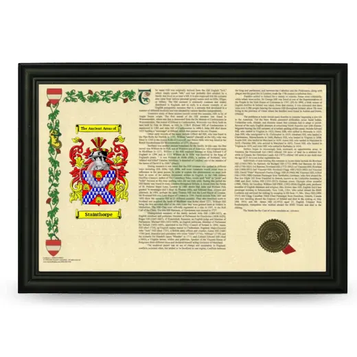 Stainthorpe Armorial Landscape Framed - Black