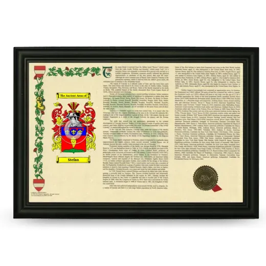 Stefan Armorial Landscape Framed - Black
