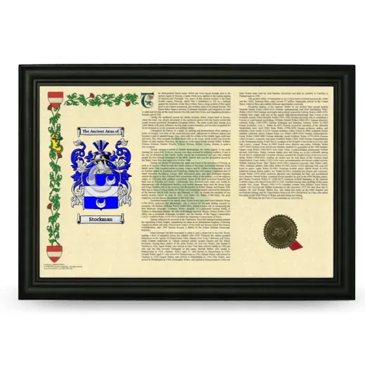 Stockman Armorial Landscape Framed - Black