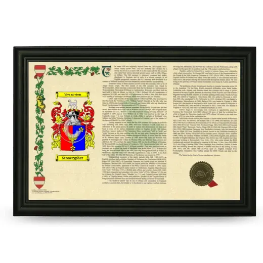 Stonecypher Armorial Landscape Framed - Black