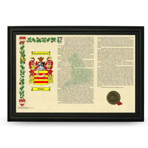 Stower Armorial Landscape Framed - Black