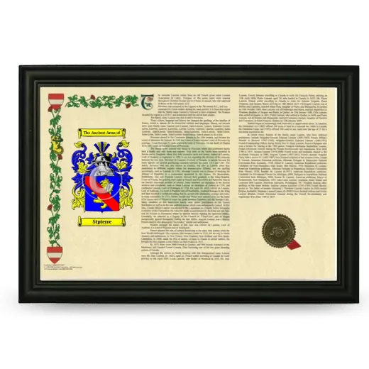 Stpierre Armorial Landscape Framed - Black
