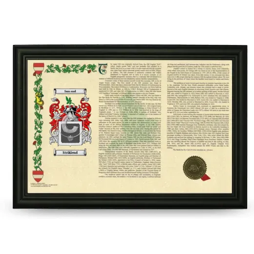 Striklend Armorial Landscape Framed - Black