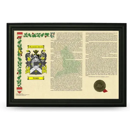 Strouts Armorial Landscape Framed - Black