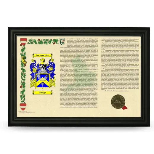 Sturge Armorial Landscape Framed - Black