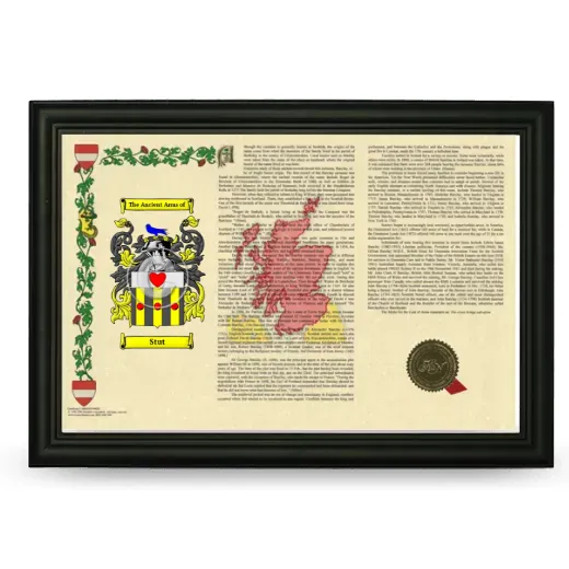 Stut Armorial Landscape Framed - Black