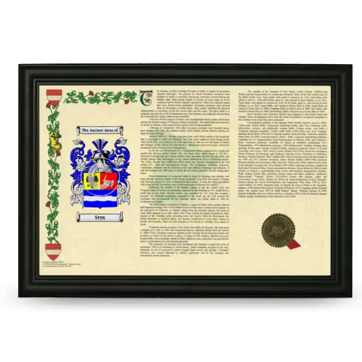 Styx Armorial Landscape Framed - Black