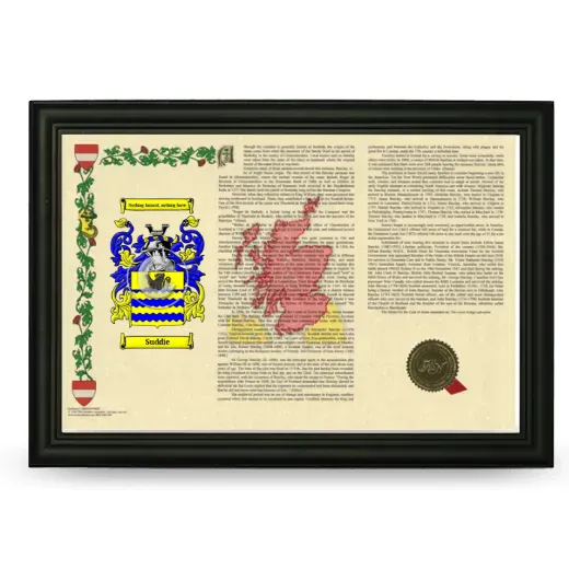 Suddie Armorial Landscape Framed - Black