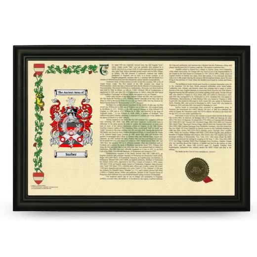 Surber Armorial Landscape Framed - Black