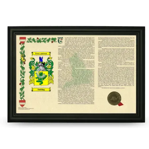 Sutting Armorial Landscape Framed - Black
