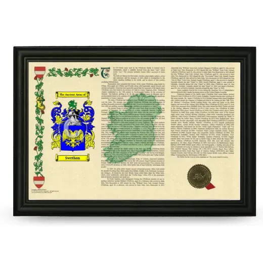 Swethan Armorial Landscape Framed - Black