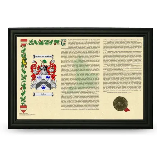 Syke Armorial Landscape Framed - Black