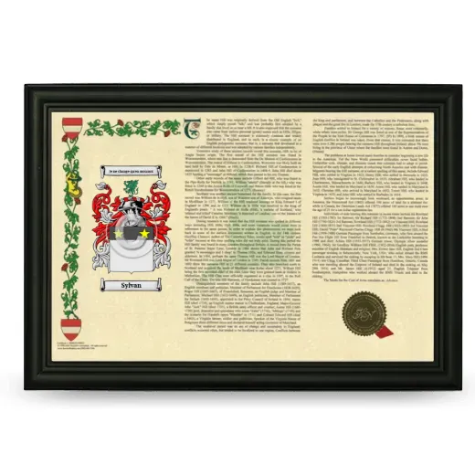 Sylvan Armorial Landscape Framed - Black