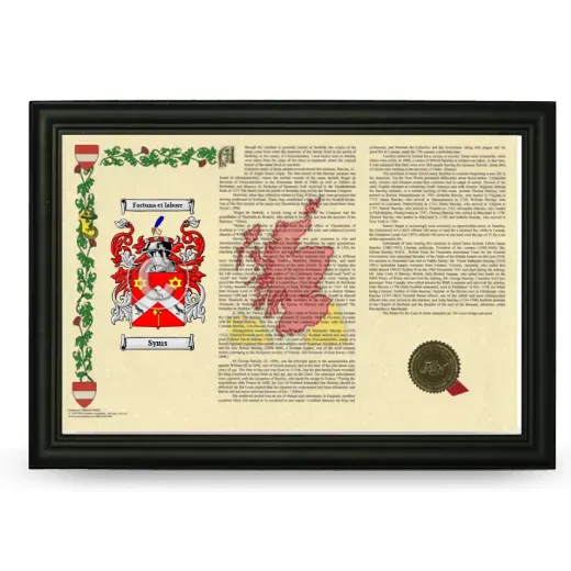 Syms Armorial Landscape Framed - Black