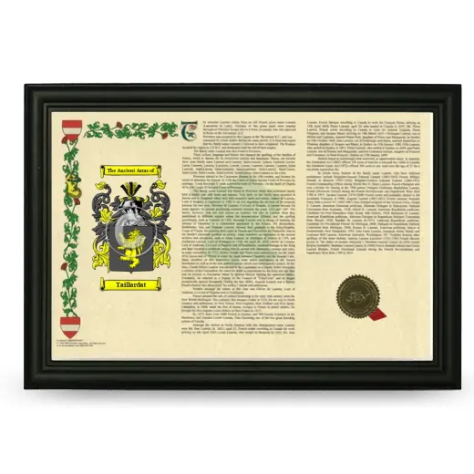 Taillardat Armorial Landscape Framed - Black