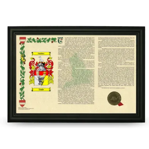 Teale Armorial Landscape Framed - Black