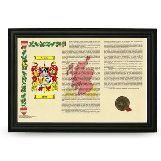 Teers Armorial Landscape Framed - Black