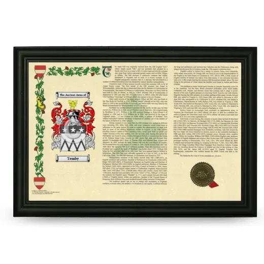 Temby Armorial Landscape Framed - Black