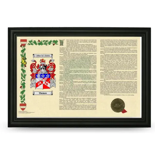 Thomas Armorial Landscape Framed - Black