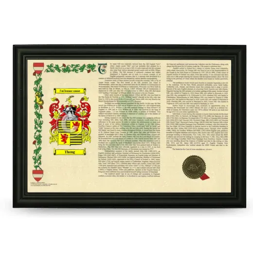 Thong Armorial Landscape Framed - Black