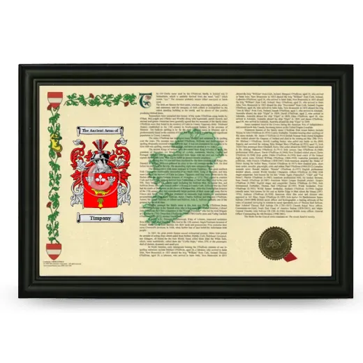 Timpany Armorial Landscape Framed - Black