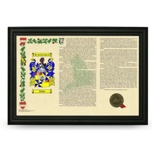 Tittus Armorial Landscape Framed - Black