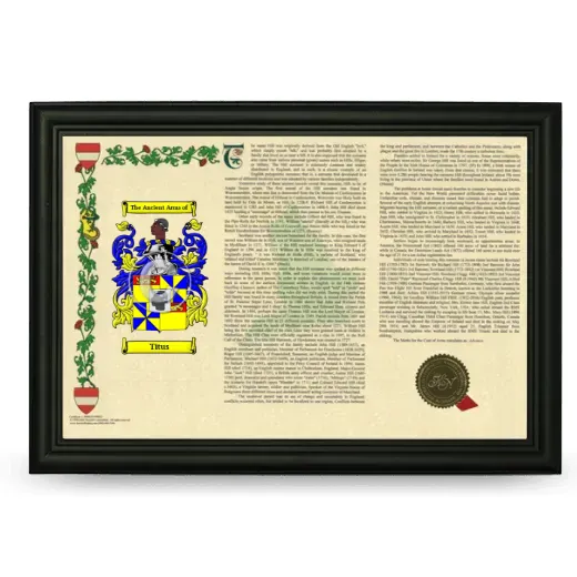 Titus Armorial Landscape Framed - Black
