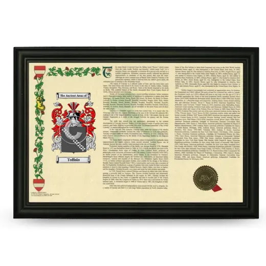 Toffolo Armorial Landscape Framed - Black