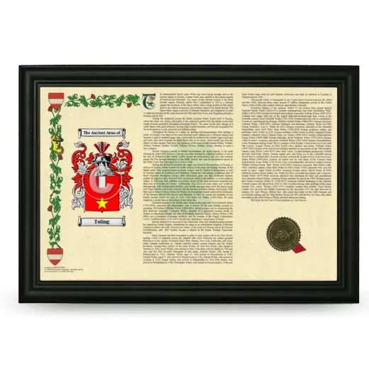 Toling Armorial Landscape Framed - Black