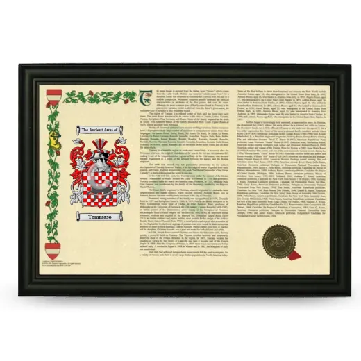 Tommaso Armorial Landscape Framed - Black