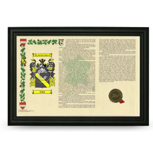 Torcy Armorial Landscape Framed - Black