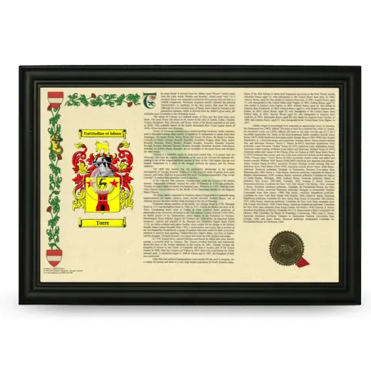Torre Armorial Landscape Framed - Black