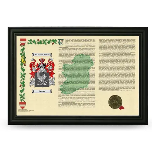 Treacy Armorial Landscape Framed - Black