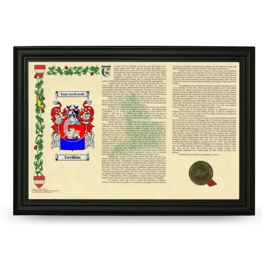 Trevillion Armorial Landscape Framed - Black