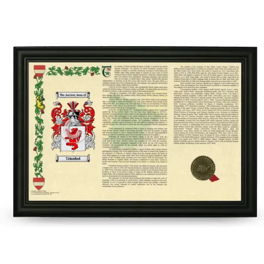 Trinidad Armorial Landscape Framed - Black