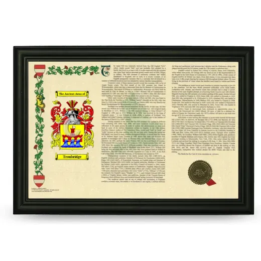 Troubridge Armorial Landscape Framed - Black