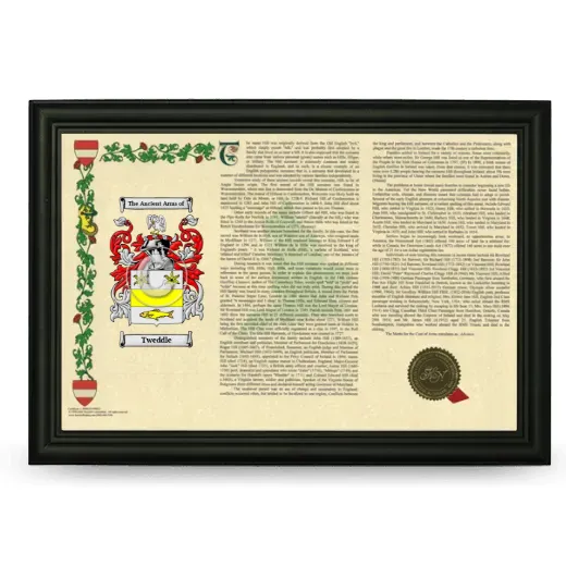 Tweddle Armorial Landscape Framed - Black