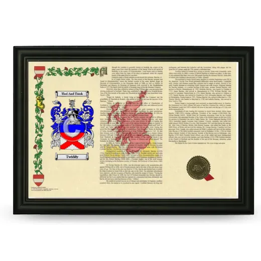 Twiddy Armorial Landscape Framed - Black