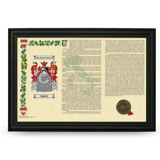 Ughetti Armorial Landscape Framed - Black