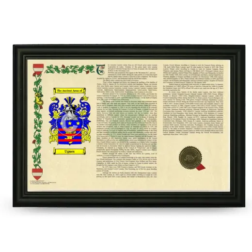 Ugues Armorial Landscape Framed - Black