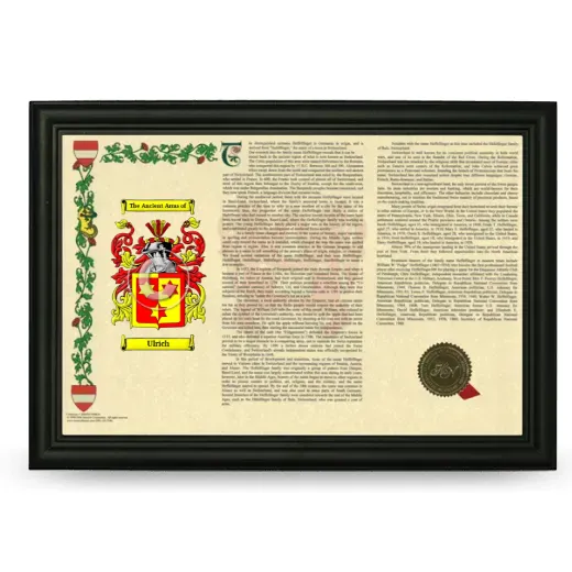Ulrich Armorial Landscape Framed - Black