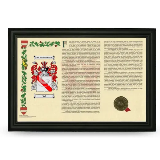 Val Armorial Landscape Framed - Black