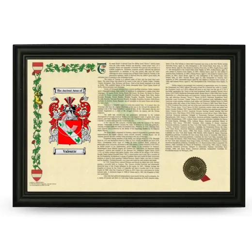 Valentic Armorial Landscape Framed - Black